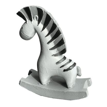 Minimalist Zebra Statue with Rocking Base, Polyester Cute Zebra Decor, Zebra Statue, Small Zebra Decor, Rocking Zebra Statue, Zebra Decor