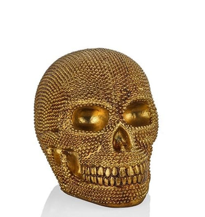 Skull Sculpture with Textured Detail, Gothic Polyester Skull Decor, Skull Decor for Shelves, Textured Surface Skull Decor, Skull Statue, Skull Sculpture, Skull Decor, Skull Objects