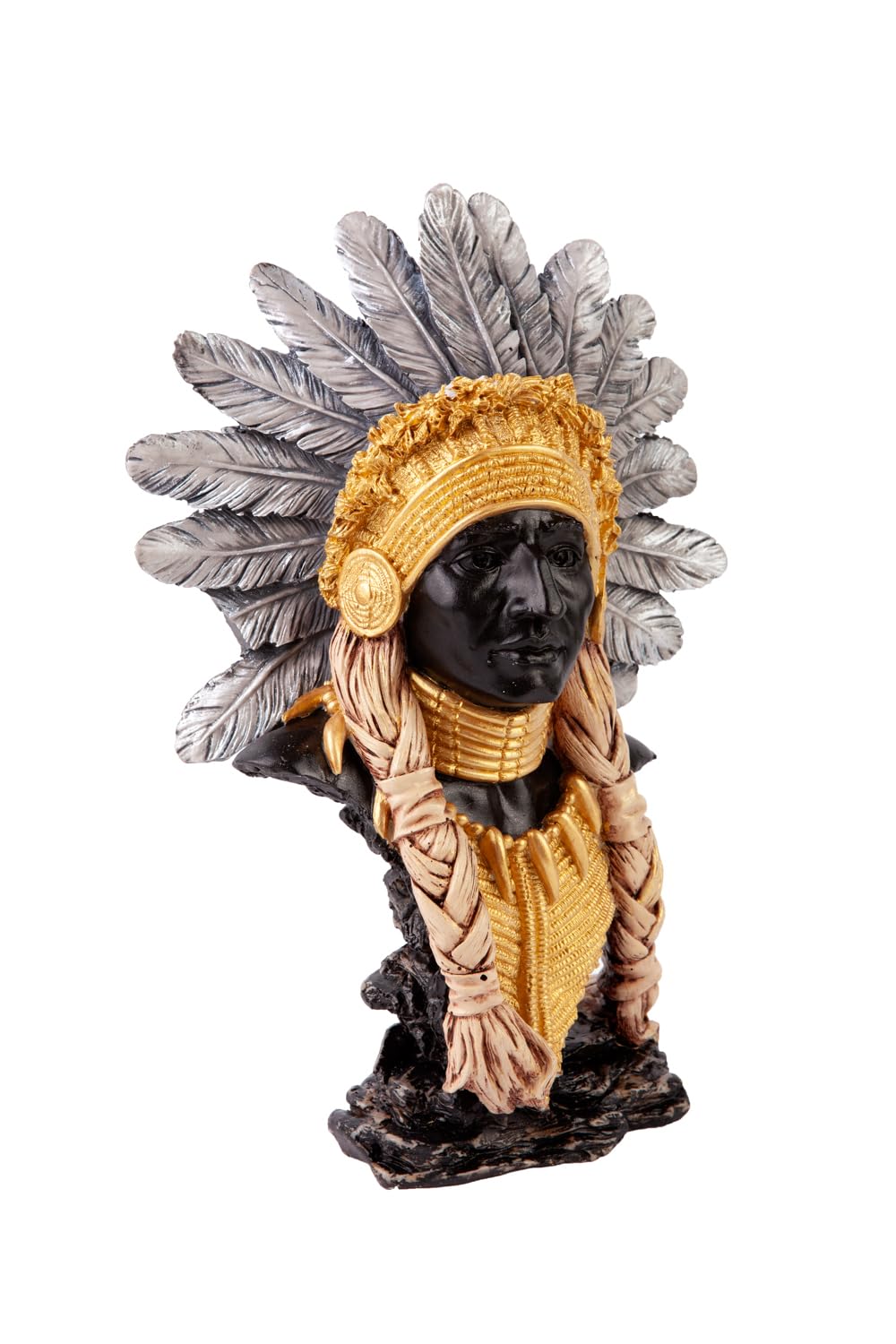 Native American Chief Bust, Tribal Warrior Sculpture, Native American Chief, Western Decor, Indian Chief Bust, Polyester Chief Sculpture, Indian Chief Decor, Indian Chief Sculpture