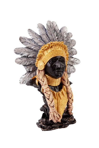 Native American Chief Bust, Tribal Warrior Sculpture, Native American Chief, Western Decor, Indian Chief Bust, Polyester Chief Sculpture, Indian Chief Decor, Indian Chief Sculpture