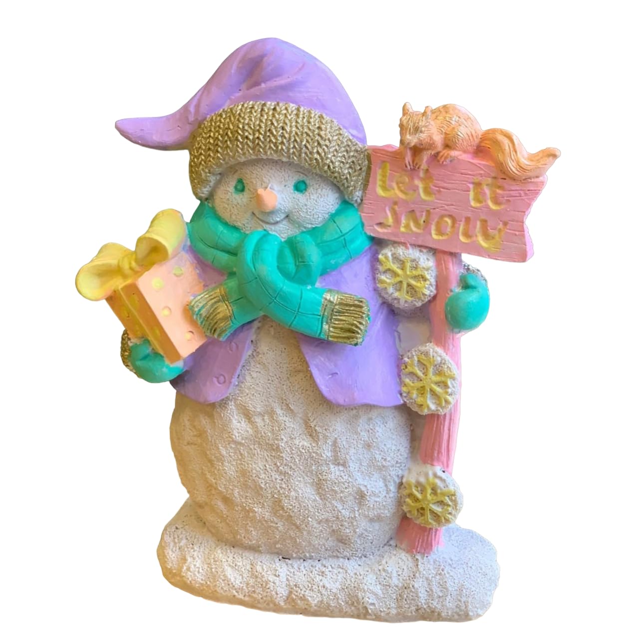 Snowman Squirrel, Festive Snowman Statue, Holiday Snowman Decor, Snowman Decor, Christmas Gift Idea, Christmas Snowman Decor, Snowman Gift, Snowman Sculpture