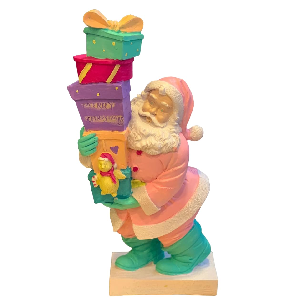 Santa Claus Figurine Carrying Stacked Christmas Gifts, Christmas Santa decoration, Santa Figurine with Gift Boxes, Santa Claus Sculpture, Santa Sculpture, Santa Decor