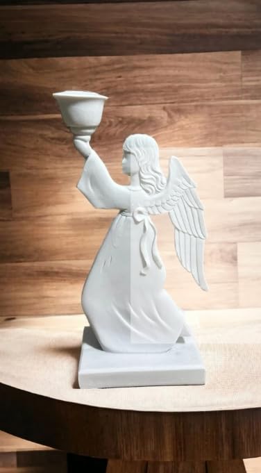 Portacandele a forma di angelo alato, portacandele a forma di angelo, portacandele a forma di angelo, portacandele a forma di bambina, portacandele a forma di statuina di angelo