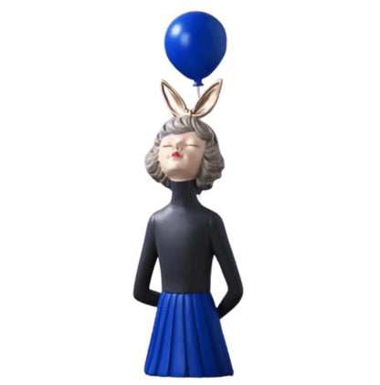 Girl Balloon Statue with Skirt and Bunny Ears, Girl Balloon Statue, Unique Gift Statue, Girl Sculpture Decor, Girl Balloon Sculpture, Girl Balloon Decor, Girl Balloon Objects