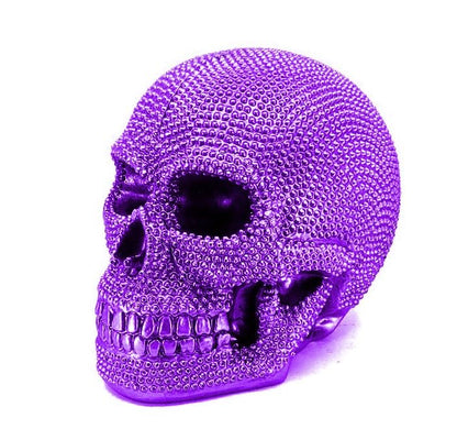 Skull Sculpture with Textured Detail, Gothic Polyester Skull Decor, Skull Decor for Shelves, Textured Surface Skull Decor, Skull Statue, Skull Sculpture, Skull Decor, Skull Objects