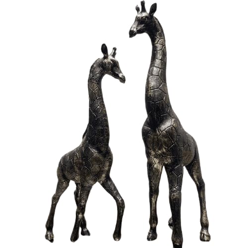 Giraffe Statue Set, African Animal Figurines, Giraffe Decor, Safari Home Decor, Tall Giraffe Sculptures, Wildlife Decor Set, Jungle Decor, Giraffe Sculpture, Giraffe Objects