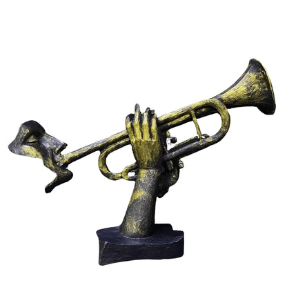Unique Trumpet Player Statue for Home Decor, Handcrafted Jazz Music Sculpture, Music Themed Home Accent, Trumpet Player Statue, Jazz Decor, Trumpet Player Decor