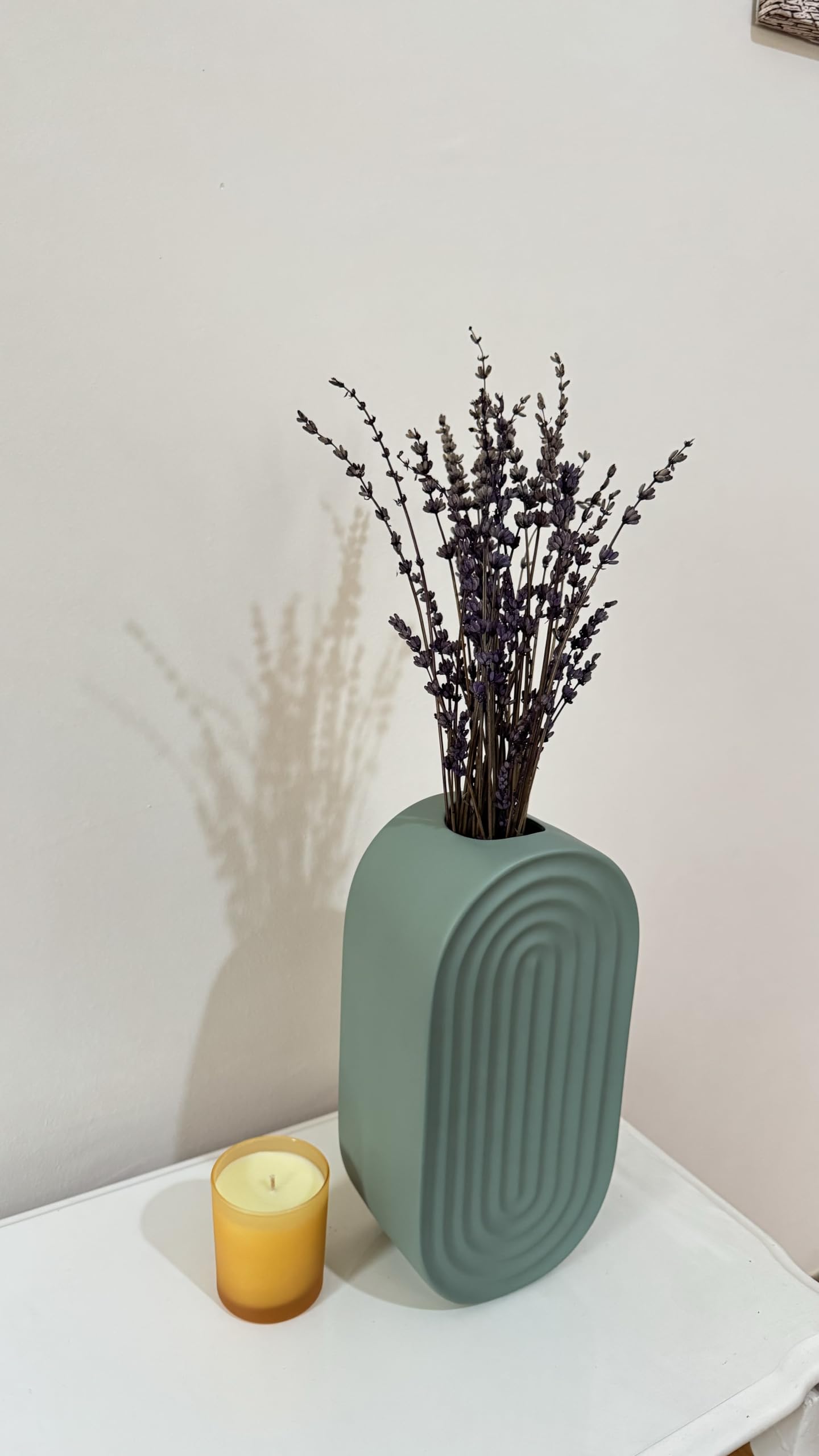 Ceramic Oval Ridged Vase, Decorative Oval-shaped Vase, Decorative Tabletop Vase, Modern Vase for Blooms, Scandinavian Style Vase, Oval Ridged Vase, Ridged Vase, Oval Vase