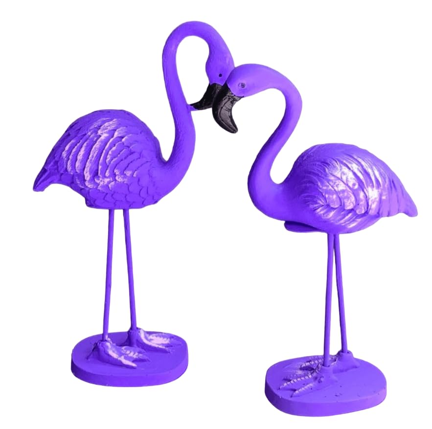 Flamingo Figurine Set, Polyester Flamingo Sculpture, flamingo Figurine, Polyester Flamingo Statue, Flamingo Decor, Handmade Flamingo Art