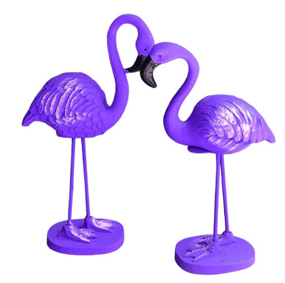 Flamingo Figurine Set, Polyester Flamingo Sculpture, flamingo Figurine, Polyester Flamingo Statue, Flamingo Decor, Handmade Flamingo Art