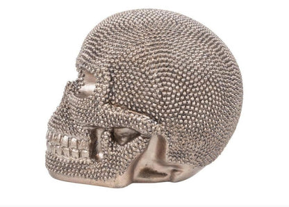Skull Sculpture with Textured Detail, Gothic Polyester Skull Decor, Skull Decor for Shelves, Textured Surface Skull Decor, Skull Statue, Skull Sculpture, Skull Decor, Skull Objects