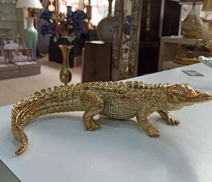 Crocodile Sculpture, Handcrafted Polyester Crocodile Decor, Polyester Crocodile Decor, Alligator Statue, Crocodile Statue for Modern Decor