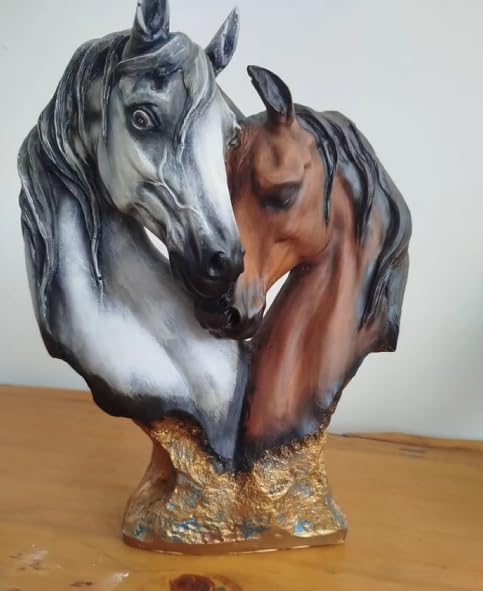 Soul Mate Horse Statue, Soulmate Horse Bust, Double Horse Head Sculpture, Double Horse Head Statue, Horse Couple Statue, Horse Couple Decor