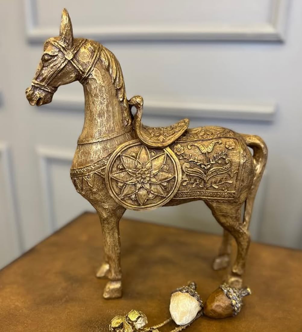 Antique Style Decorative Horse Statue, Ancient Horse Statue, Horse Decor Sculpture, Traditional Horse Statue, Historic Horse Figurine