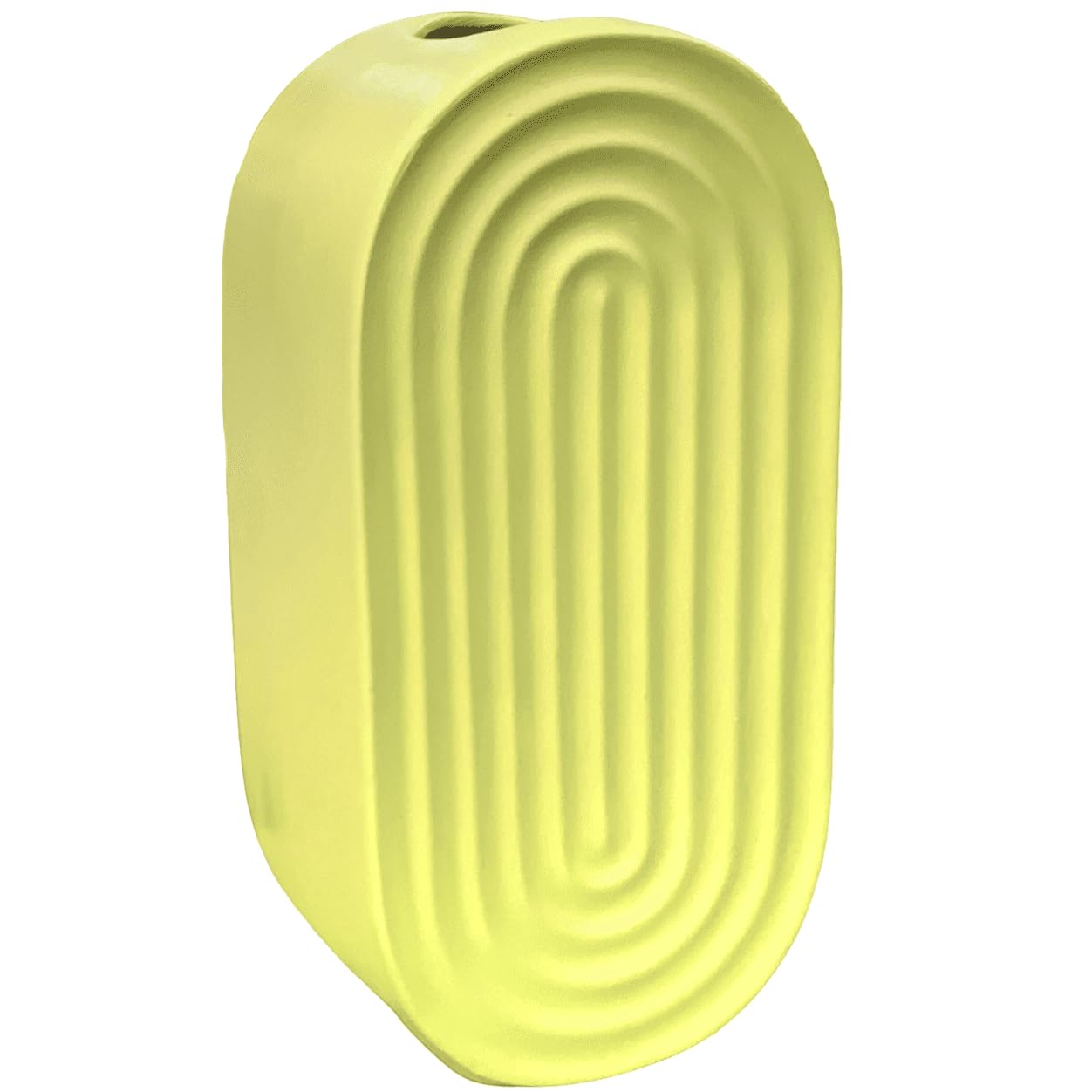 Ceramic Oval Ridged Vase, Decorative Oval-shaped Vase, Decorative Tabletop Vase, Modern Vase for Blooms, Scandinavian Style Vase, Oval Ridged Vase, Ridged Vase, Oval Vase