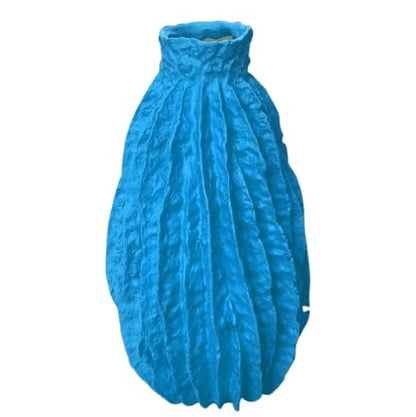 Handcrafted Ripple Polyester Vase, Minimalist Textured Flower Vase, Rustic Pleated Pottery, Handmade Vase, Minimalist Polyester Vase
