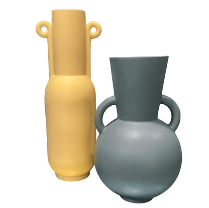 Modern Minimalist Vases Set of 2, Modern Home Decor, Minimalist Vase Set, Modern Vase, Decorative Vase, Round Modern Vase, Rustic Shelf Vase