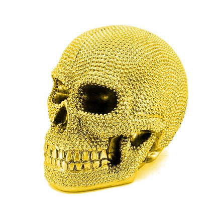 Skull Sculpture with Textured Detail, Gothic Polyester Skull Decor, Skull Decor for Shelves, Textured Surface Skull Decor, Skull Statue, Skull Sculpture, Skull Decor, Skull Objects