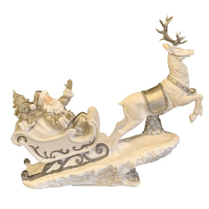 Santa Claus Reindeer Sleigh Figurine, Santa Sleigh Christmas, Santa Claus Figurine, Christmas Gift, Decorative Santa Reindeer Sleigh, Reindeer Sculpture, Reindeer Decor, Reindeer Statue