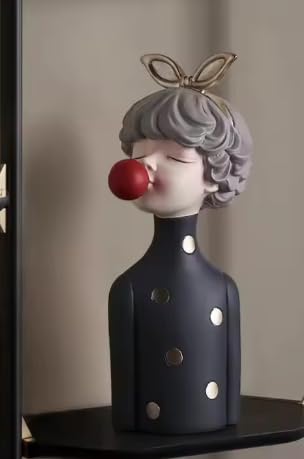 Modern Balloon Girl Statue, Cute Girl With Bow Head, Whimsical Girl Decor, Artistic Girl Statue, Girl Sculpture, Girl Statue, Girl Decor
