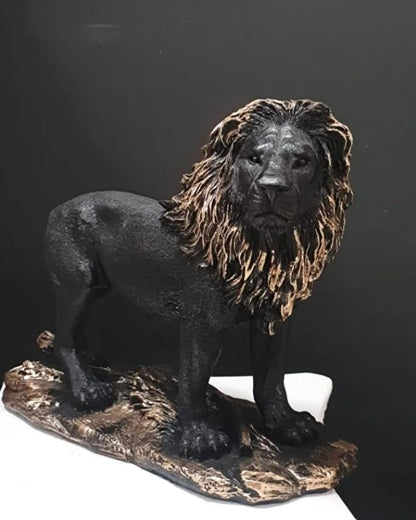 Majestic Lion Statue, Lion Figurine, Handmade Lion Sculpture for Shelf or Desk Display, Lion Statue Decor, Animal Sculpture Gift