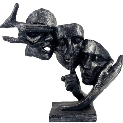Abstract Three Face Sculpture, Modern Art Decor, Tabletop Statue, Modern Face Sculpture, Face Sculpture, Face Statue, Modern Face Decor, Face Figurine, Modern Face Statue