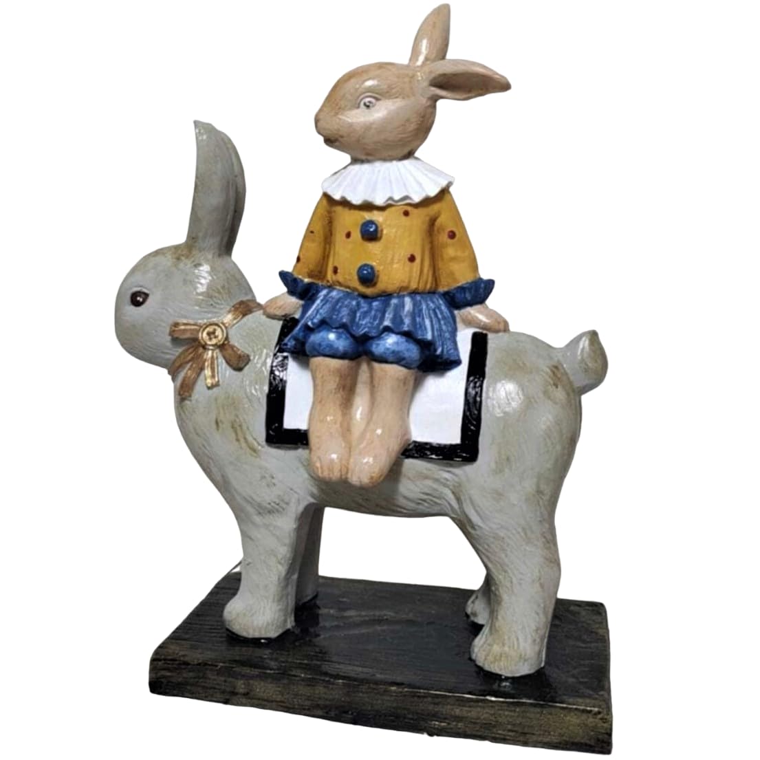 Hasenskulptur auf einem Sockel, handgefertigte Hasen-Dekorstatue, dekorative Hasenornamente, dekorative Hasenfigur, Osterhasenskulptur, Osterhasenskulptur, Osterhasendekoration