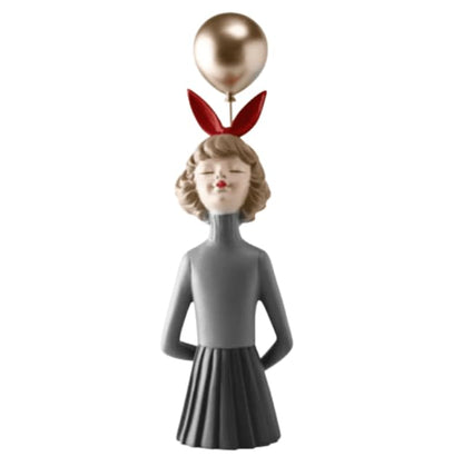 Girl Balloon Statue with Skirt and Bunny Ears, Girl Balloon Statue, Unique Gift Statue, Girl Sculpture Decor, Girl Balloon Sculpture, Girl Balloon Decor, Girl Balloon Objects