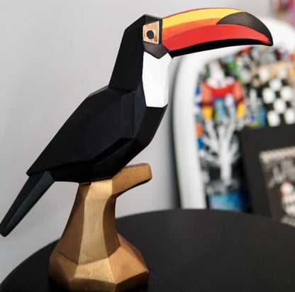 Geometric Toucan Bird Statue, Cubic Toucan Bird Statue, Toucan Bird Statue, Toucan Statue, Modern Toucan Bird Statue, Toucan Bird Sculpture