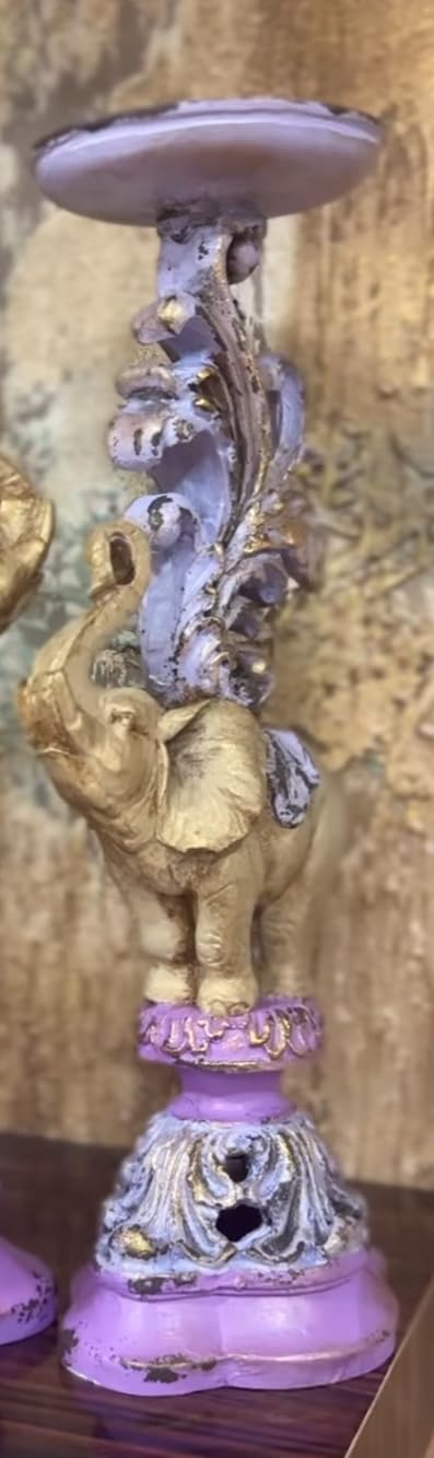 Elephant Candlestick Holder Set of 2, Elephant Candle Holder, Elephant Candlestick, Vintage Elephant Candlestick, Polyester Candle Holder