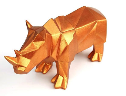 Modern Geometric Rhino Statue in Cubic Design, Geometric Rhino Sculpture, Cubic Rhino Statue, Minimalist Rhino Decor, Abstract Rhino Decor