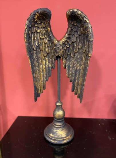 Elegant Angel Wings Sculpture on Stand, Tabletop Angel Wing Decor, Angel Wings Sculpture, Elegant Wing Statue, Angel Wings Sculpture