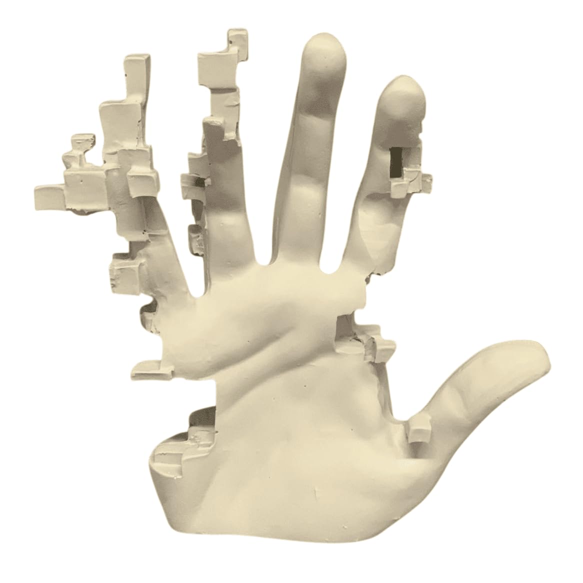 Modern Abstract Hand Sculpture, Futuristic Pixel Style Hand Statue, Pixel Style Sculpture, Pixelated Hand Statue, Pixelated Hand Sculpture