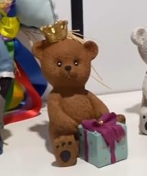 Gift Wrapped Bear Statue, Crowned Bear Figurine, Handmade Gift Bear Statue, Crowned Bear Statue, Handmade Bear Statue, Crowned Bear Decor, Crowned Bear Sculpture, Gift Wrapped Bear Decor