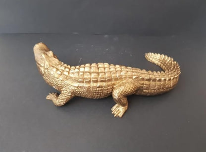 Crocodile Sculpture, Handcrafted Polyester Crocodile Decor, Polyester Crocodile Decor, Alligator Statue, Crocodile Statue for Modern Decor