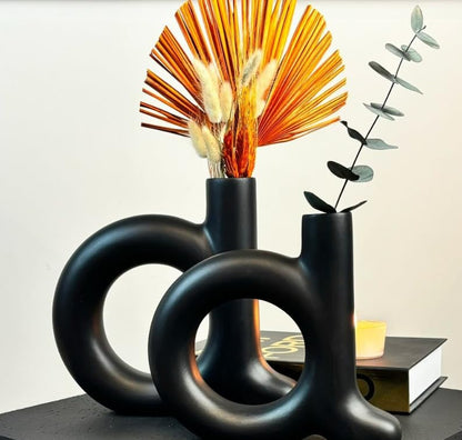 Modern Ceramic Abstract Vase Set of 2, Sculptural Decorative Vases, Minimalist Home Decor, Modern Ceramic Vases, Abstract Vase Set