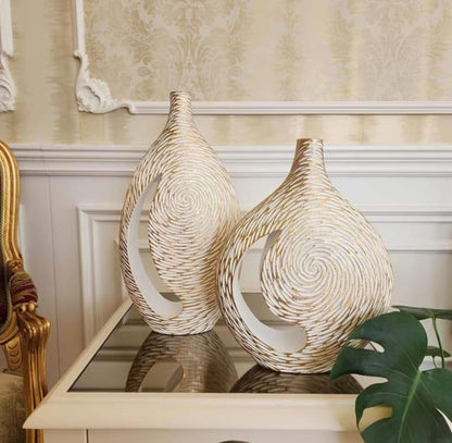 Modern Polyester Decorative Vase, Contemporary Art Vase, Large Table Vase, Modern Polyester Vase, Textured Polyester Vase, Polyester Vase, Polyester Decorative Vase