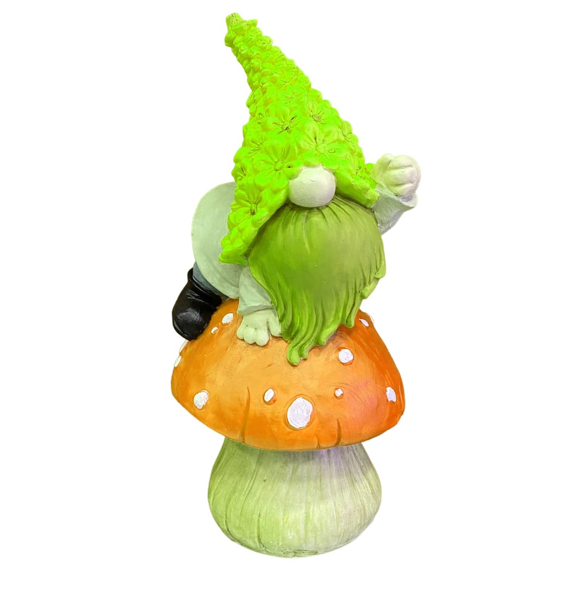 Whimsical Garden Gnome on Mushroom, Mushroom Dwarf Statue, Polyester Dwarf Statue, Garden Gnome Sitting on Mushroom, Dwarf Garden Statue, Mushroom Dwarf Sculpture, Dwarf Garden Sculpture