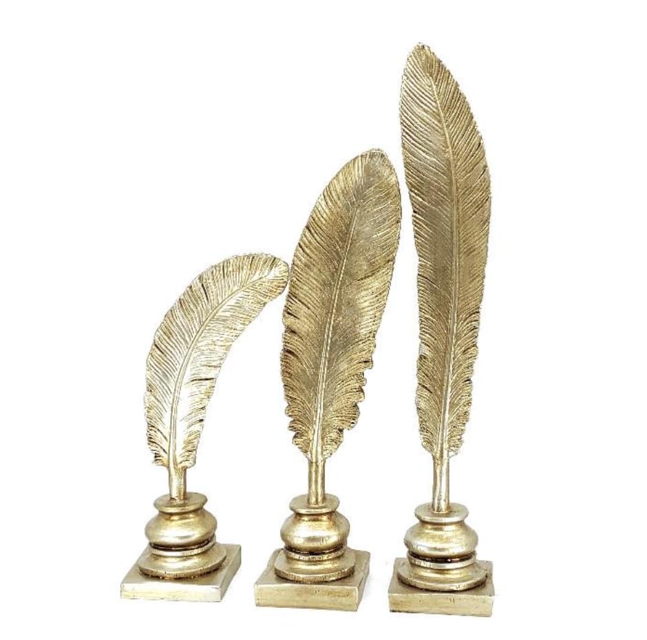 Feather Sculpture Set of 3, Feather Decor, Desk Feather Statue Set, Feather Accent Decor, Feather Statue, Feather Sculpture, Feather Objects, Feather Figurine
