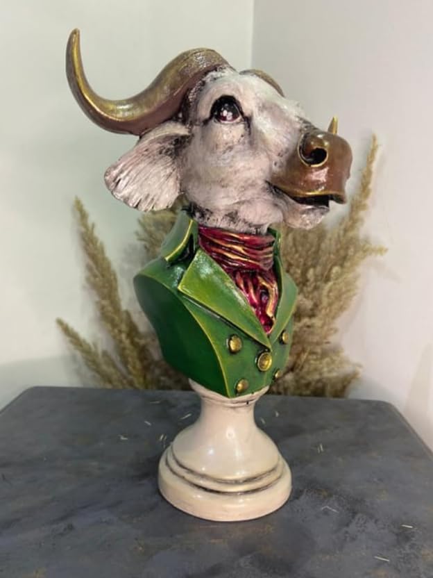 Buffalo Man Statue, Handmade Buffalo Sculpture, Buffalo Head Statue, Elegant Buffalo Head Sculpture, Buffalo Sculpture, Buffalo Man Decor, Buffalo Head Statue, Buffalo Head Sculpture
