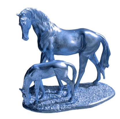 Elegant Horse Decor Statue, Mother and Foal Sculpture, Horse Lover Gift Idea, Animal Figurines For Table Decor, Luxury Horse Decor Figurine