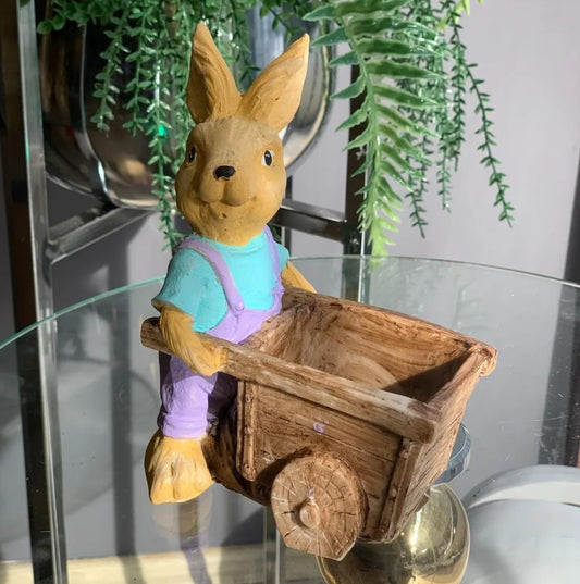 Easter Bunny Planter Set, Cute Garden Decor, Easter Rabbit Sculpture, Easter Bunny Sculpture, Easter Rabbit Decor, Easter Bunny Decor, Easter Rabbit Statue