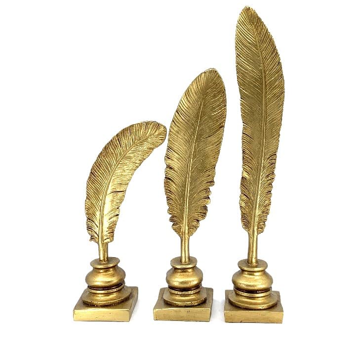 Feather Sculpture Set of 3, Feather Decor, Desk Feather Statue Set, Feather Accent Decor, Feather Statue, Feather Sculpture, Feather Objects, Feather Figurine