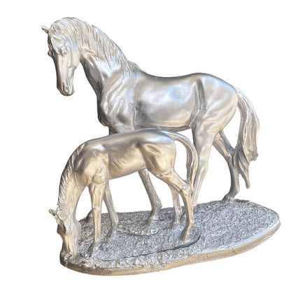 Elegant Horse Decor Statue, Mother and Foal Sculpture, Horse Lover Gift Idea, Animal Figurines For Table Decor, Luxury Horse Decor Figurine