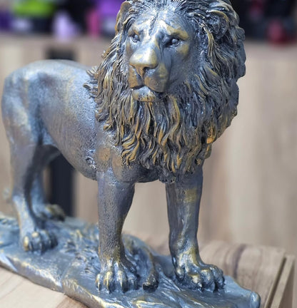 Majestic Lion Statue, Lion Figurine, Handmade Lion Sculpture for Shelf or Desk Display, Lion Statue Decor, Animal Sculpture Gift
