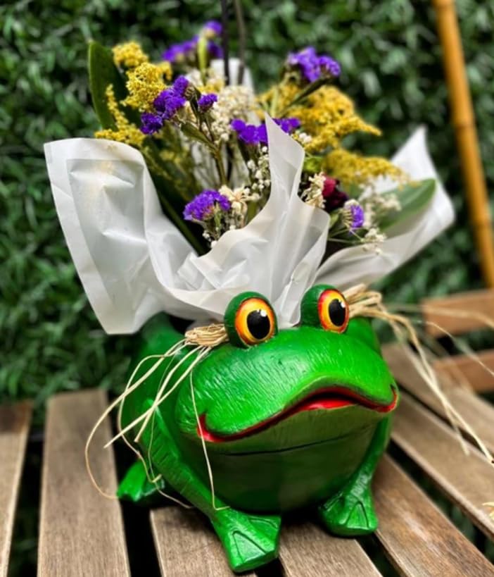 Frog Planter Pot, Frog Shaped Flower Pot Planter, Frog Planter for Indoor, Frog Vase, Frog Themed Vase, Gift For Frog Lovers, Frog Plant Pot