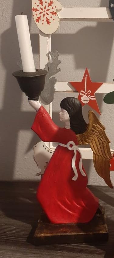Portacandele a forma di angelo alato, portacandele a forma di angelo, portacandele a forma di angelo, portacandele a forma di bambina, portacandele a forma di statuina di angelo