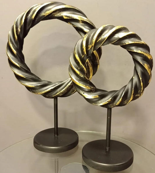Twisted Circle Sculpture, Decorative Rings on Stand, Circle Ornament, Accent Decor, Modern Geometric Sculpture, Twisted Circle Decor, Twisted Circle Sculpture, Twisted Circle Statue