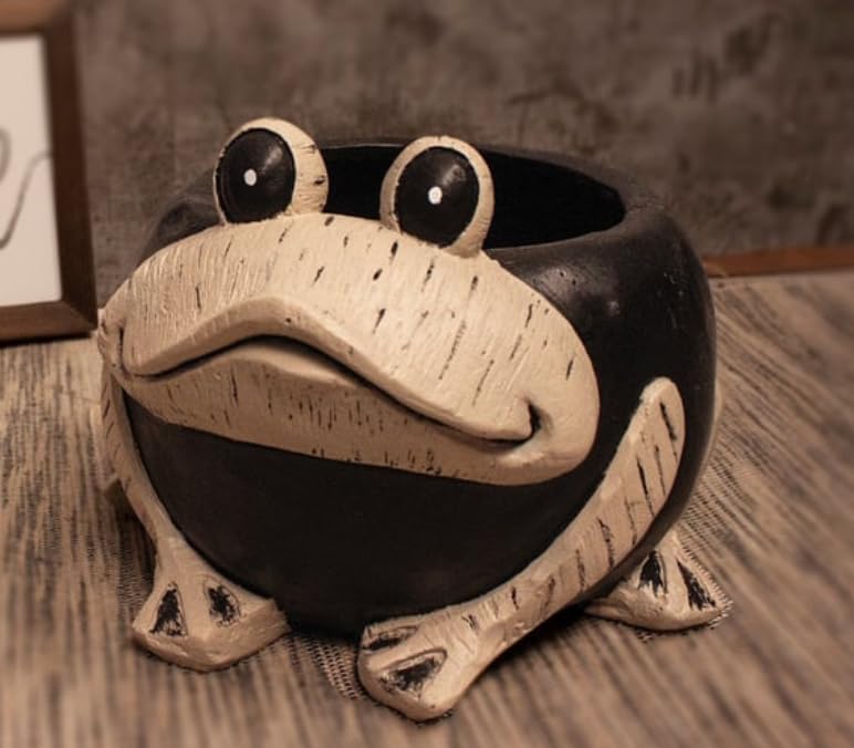 Frog Planter Pot, Frog Shaped Flower Pot Planter, Frog Planter for Indoor, Frog Vase, Frog Themed Vase, Gift For Frog Lovers, Frog Plant Pot