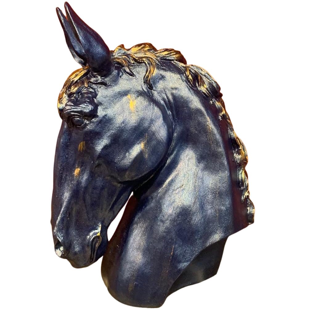 Handmade Horse Head Statue, Elegant Horse Figurine, Horse Head Statue, Horse Sculpture Art, Polyester Horse Statue, Elegant Horse Decor
